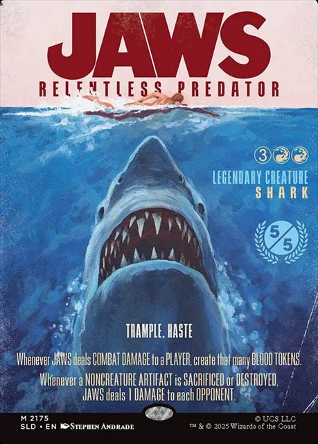 MTG Jaws, Relentless Predator ボーダーレスfoil 英)【Foil】Jaws, Relentless Predator ☆ボーダーレス☆ 【SLD