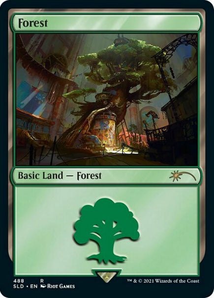 (英)【Foil】森 / Forest【SLD】Secret Lair x Arcane: Lands No.488