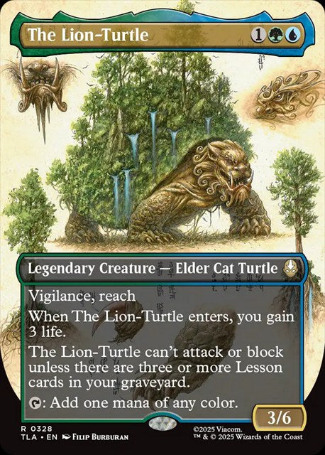(英)【Foil】獅子亀 / The Lion-Turtle ★ボーダーレス★(「実地調査」カード) 【TLA】 No.328