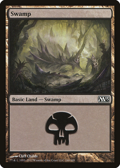 (英)【Foil】沼 / Swamp【M13】 No.240