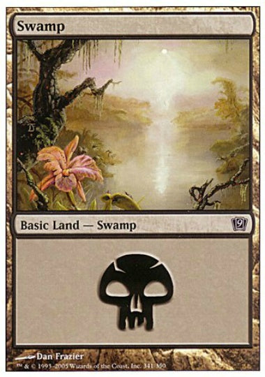 (英)【Foil】沼 / Swamp【9ED】 No.341
