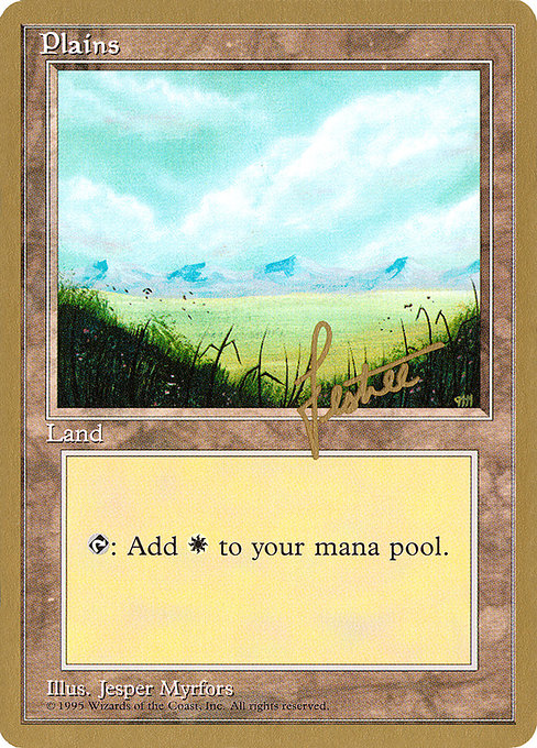 (英)平地 / Plains【PTC】 (Light) ProTour NewYork Decks 1996 Bertrand Lestree 金枠 No.268