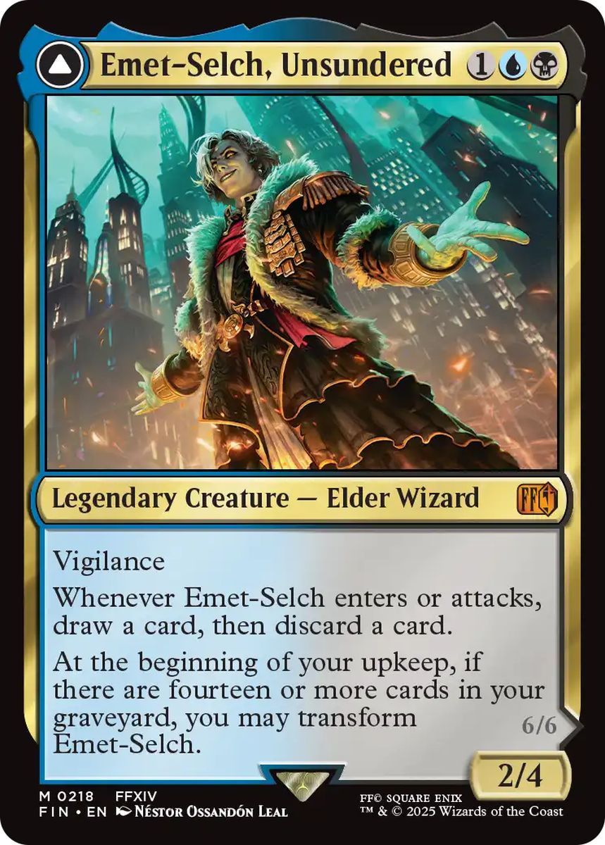 (英)【Foil】オリジナル、アシエン・エメトセルク / Emet-Selch, Unsundered - 最古の魔道士、ハーデス / Hades, Sorcerer of Eld【FIN】 No.218