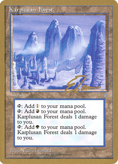 (英)カープルーザンの森 / Karplusan Forest【PTC】 ProTour NewYork Decks 1996 Eric Tam 金枠 No.242
