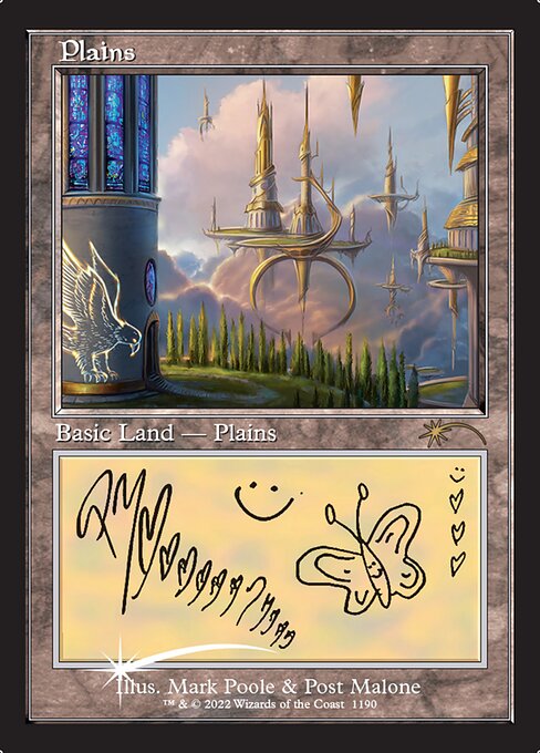 (英)【Foil】平地 / Plains【SLD】旧枠 Secret Lair x Post Malone: The Lands No.1190