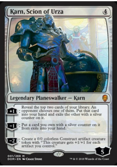 (英)【Foil】ウルザの後継、カーン / Karn, Scion of Urza【DOM】 No.001