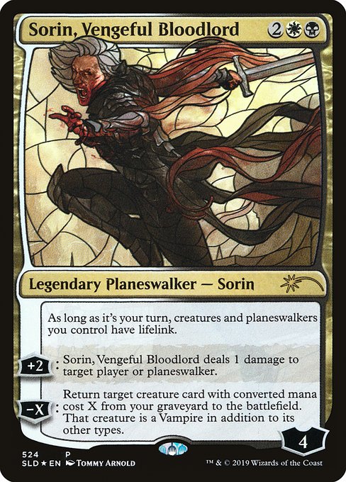 (英)【Foil】復讐に燃えた血王、ソリン / Sorin, Vengeful Bloodlord【SLD】Stained-Glass Planeswalkers No.524