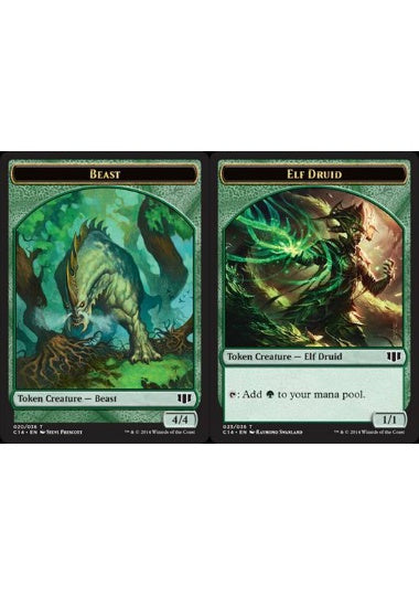(英)ビーストトークン / Beast Token No.020 - エルフ・ドルイドトークン / Elf Druid Token【C14-TOKEN】 No.023