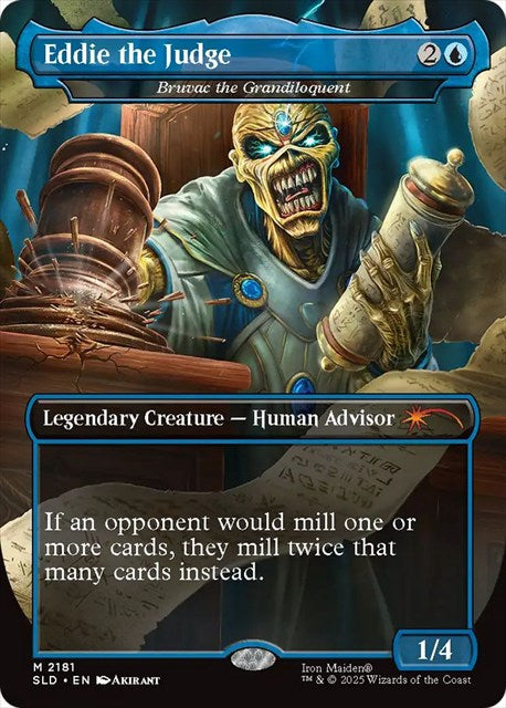(英)【Foil】Eddie the Judge[文飾衒才のブルバック / Bruvac the Grandiloquent]【SLD】 Secret Lair x Iron Maiden: Eddie Unchained No.2181