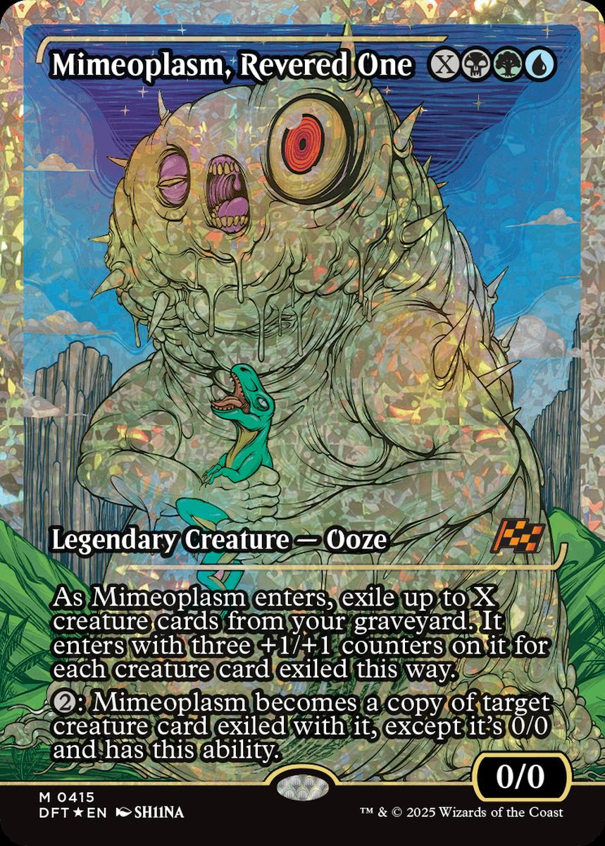 (英)【フラクチャーFoil】崇められし擬態の原形質 / Mimeoplasm, Revered One ★ショーケース枠★(ジャパン・ショーケース) 【DFT】 No.415