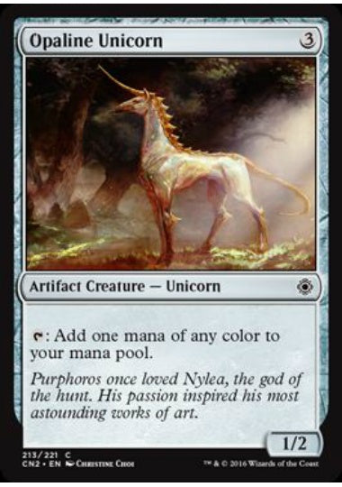 (英)【Foil】乳白色の一角獣 / Opaline Unicorn【CN2】 No.213