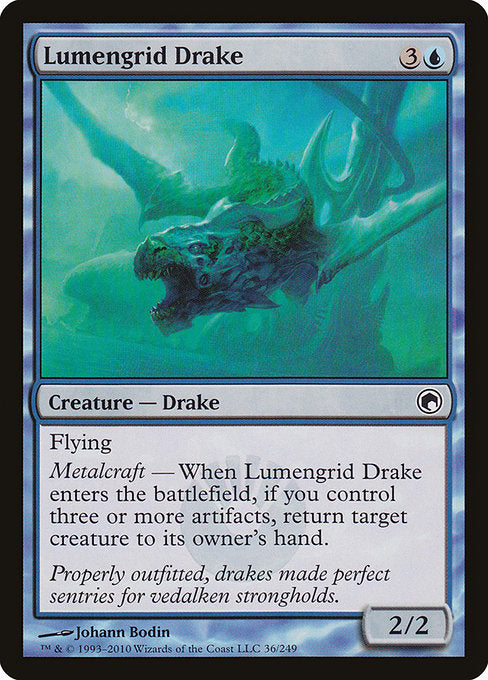 (英)【Foil】ルーメングリッドのドレイク / Lumengrid Drake【SOM】 No.036