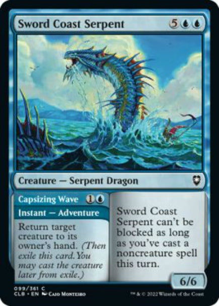 (英)【Foil】ソード・コーストの海蛇 / Sword Coast Serpent - 転覆をあおる波 / Capsizing Wave【CLB】 No.099