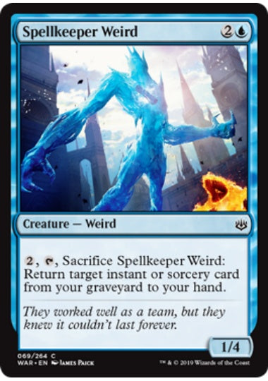 (英)【Foil】呪文持ちの奇魔 / Spellkeeper Weird【WAR】 No.069