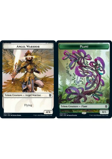 (英)【Foil】天使・戦士トークン / Angel Warrior TokenNo.001 - 植物トークン / Plant Token【ZNR-TOKEN】 No.008