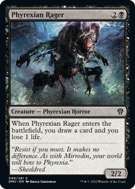 (英)ファイレクシアの憤怒鬼 / Phyrexian Rager【DMU】 No.099