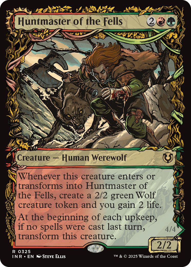 (英)【Foil】高原の狩りの達人 / Huntmaster of the Fells - 高原の荒廃者 / Ravager of the Fells ★ショーケース枠★(秋分カード) 【INR】 No.325