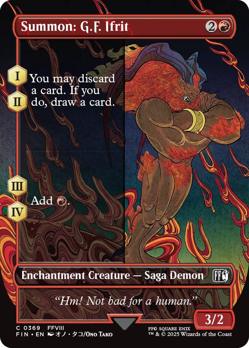 (英)【Foil】召喚：G.F.イフリート / Summon: G.F. Ifrit ★ボーダーレス★(木版画) 【FIN】 No.369