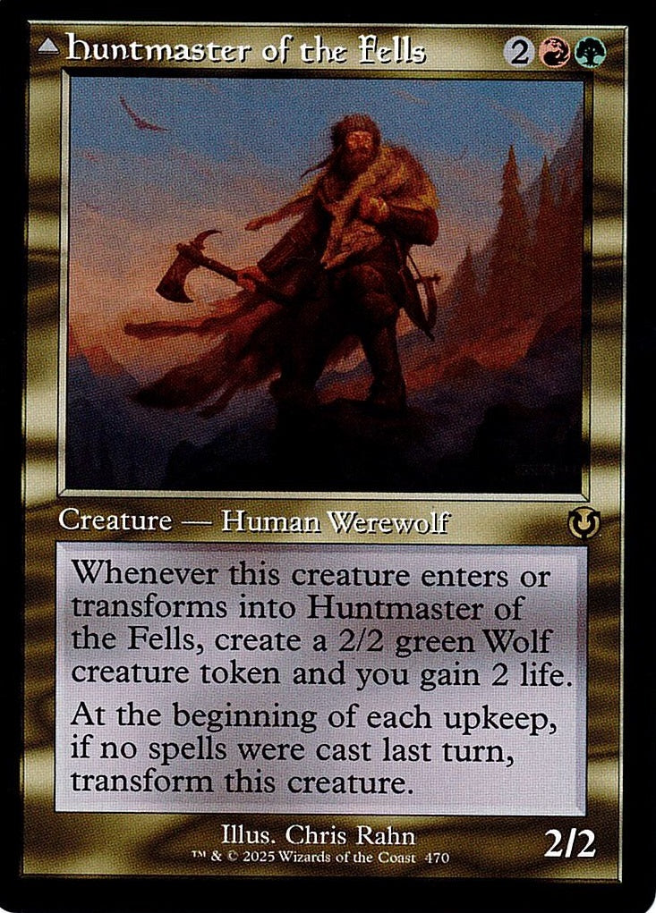 (英)【Foil】高原の狩りの達人 / Huntmaster of the Fells - 高原の荒廃者 / Ravager of the Fells ★ショーケース枠★(旧枠加工カード) 【INR】 No.470