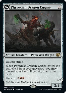 (英)【Foil】ファイレクシアのドラゴン・エンジン / Phyrexian Dragon Engine - ファイレクシアに下りし者、ミシュラ / Mishra, Lost to Phyrexia【BRO】 No.163
