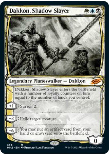 (英)【Foil】影の処刑者、ダッコン / Dakkon, Shadow Slayer ★ショーケース枠★(スケッチ・カード) 【MH2】 No.363