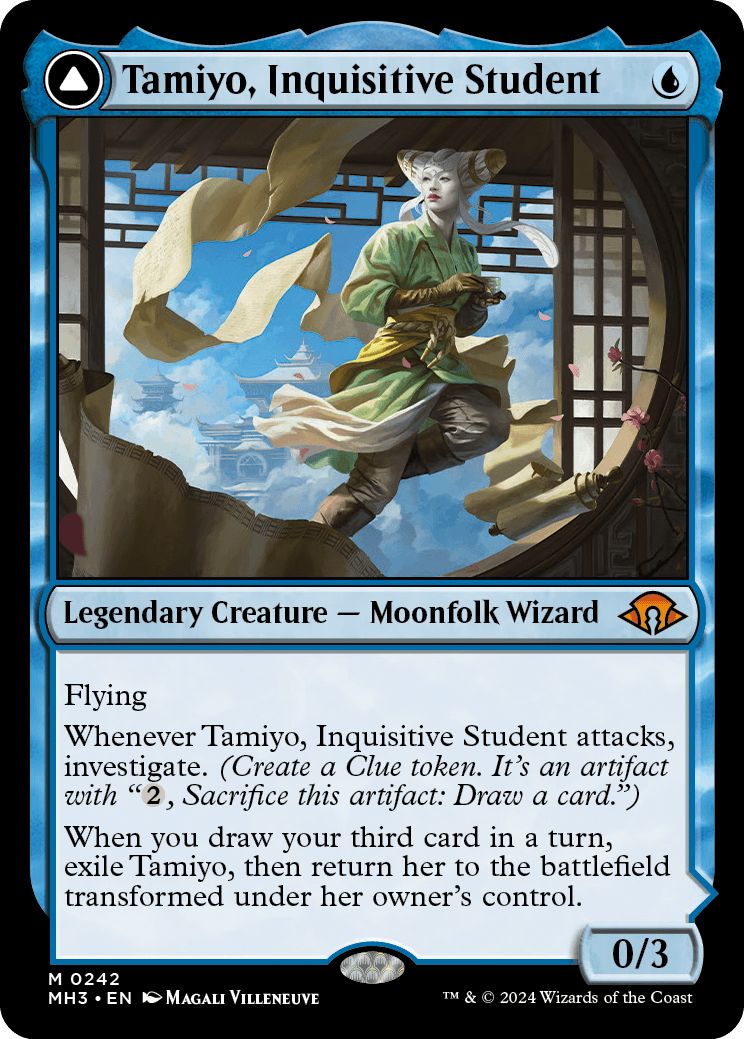 (英)【Foil】知りたがりの学徒、タミヨウ / Tamiyo, Inquisitive Student - 老練の学匠、タミヨウ / Tamiyo, Seasoned Scholar【MH3】 No.242
