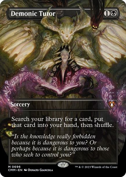 (英)【Foil】悪魔の教示者 / Demonic Tutor ★ボーダーレス★(フレームブレイク版) 【CMM】 No.0696