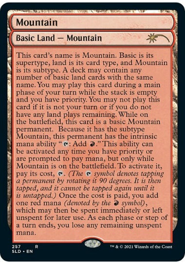 (英)【Foil】山 / Mountain【SLD】The Full-Text Lands No.257