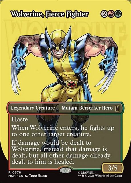 (英)獰猛な戦士、ウルヴァリン / Wolverine, Fierce Fighter ★ボーダーレス★(「ロゴ・カード」) 【MSH】 No.378