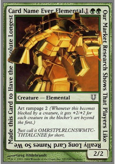 (英)Our Market Research Shows That Players Like Really Long Card Names So We Made this Card to Have the Absolute Longest Card Name Ever Elemental 【UNH】 No.107