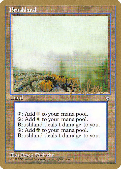 (英)低木林地 / Brushland【PTC】 ProTour NewYork Decks 1996 Preston Poulter 金枠 No.230