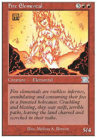 (英)炎の精霊 / Fire Elemental【6ED】 No.176