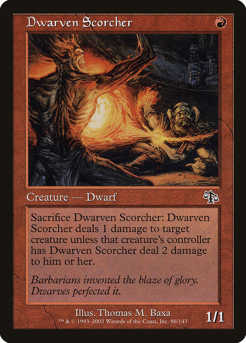 (英)【Foil】焼き焦がすドワーフ / Dwarven Scorcher【JUD】 No.086