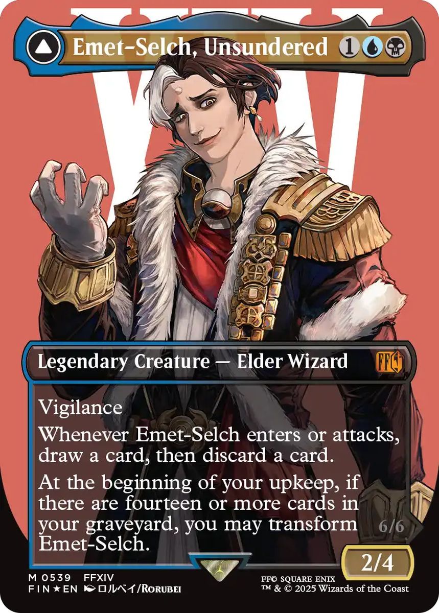 (英)【Surge-Foil】オリジナル、アシエン・エメトセルク / Emet-Selch, Unsundered - 最古の魔道士、ハーデス / Hades, Sorcerer of Eld ★ボーダーレス★(キャラクター) 【FIN】 No.539