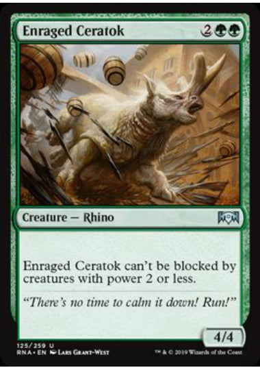 (英)【Foil】激昂した角獣 / Enraged Ceratok【RNA】 No.125