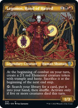 (英)【テクスチャーFoil】憎悪の手、ラゴモス / Lagomos, Hand of Hatred ★ショーケース枠★(ステンドグラス版) 【DMU】 No.345