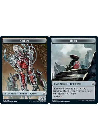 (英)【Foil】ゴーレムトークン / Golem TokenNo.009 - 岩トークン / Rock Token【CMR-TOKEN】 No.011