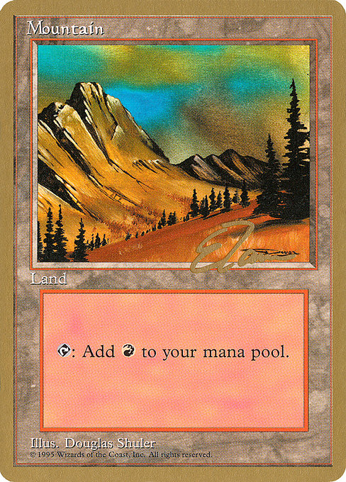 (英)山 / Mountain【PTC】 (RedMt) ProTour NewYork Decks 1996 Eric Tam 金枠 No.296