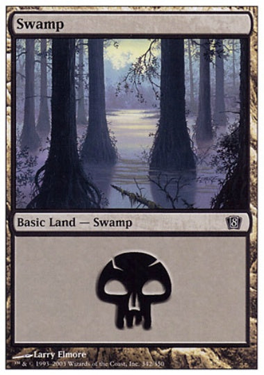 (英)【Foil】沼 / Swamp【8ED】 No.342