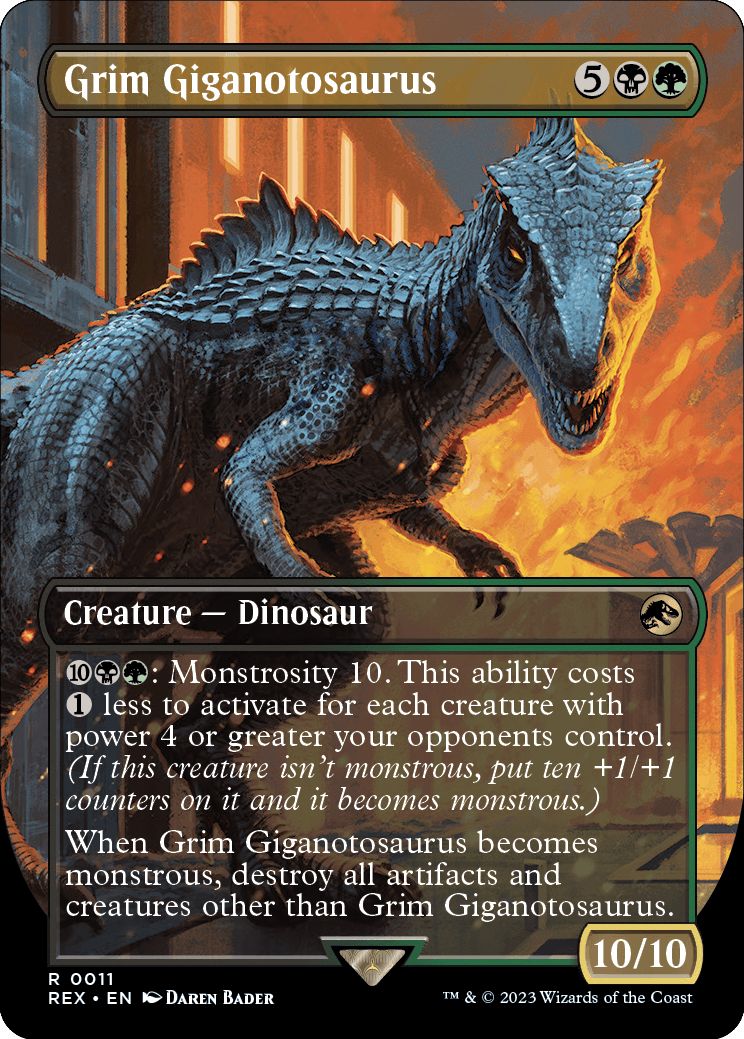 (英)【Foil】残忍なギガノトサウルス / Grim Giganotosaurus ★ボーダーレス★(「ジュラシック・ワールド」コレクション) 【REX】 No.011
