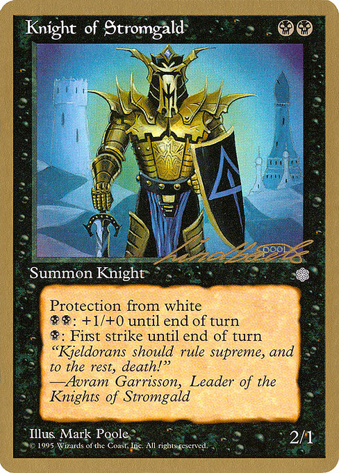 (英)ストロームガルドの騎士 / Knight of Stromgald【PTC】 ProTour NewYork Decks 1996 Leon Linback 金枠 No.103