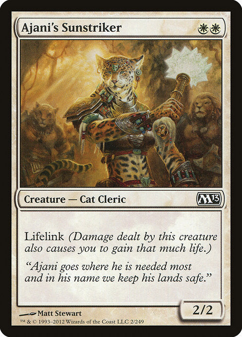 (英)【Foil】アジャニの陽光弾手 / Ajani's Sunstriker【M13】 No.002