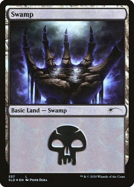 (英)【Foil】沼 / Swamp【SLD】 No.557