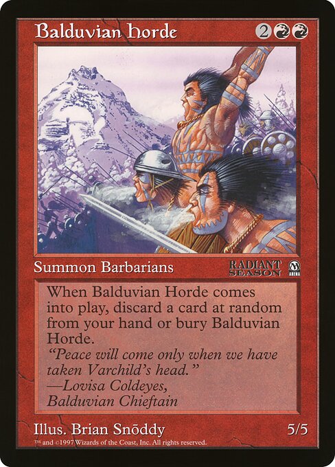 (英)バルデュヴィアの大軍 / Balduvian Horde【PRM】 アリーナプロモ 【Oversized Card】 BIG-PRM-020 ※トーナメントで使用することはできません。