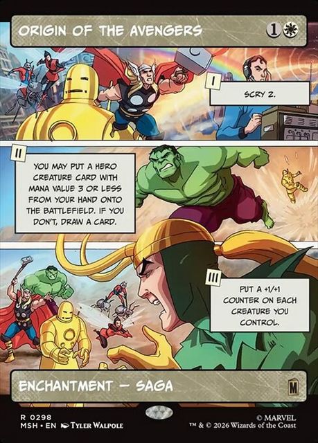(英)【Foil】アベンジャーズの始まり / Origin of the Avengers ★ショーケース枠(「パネル」カード)★ 【MSH】 No.298