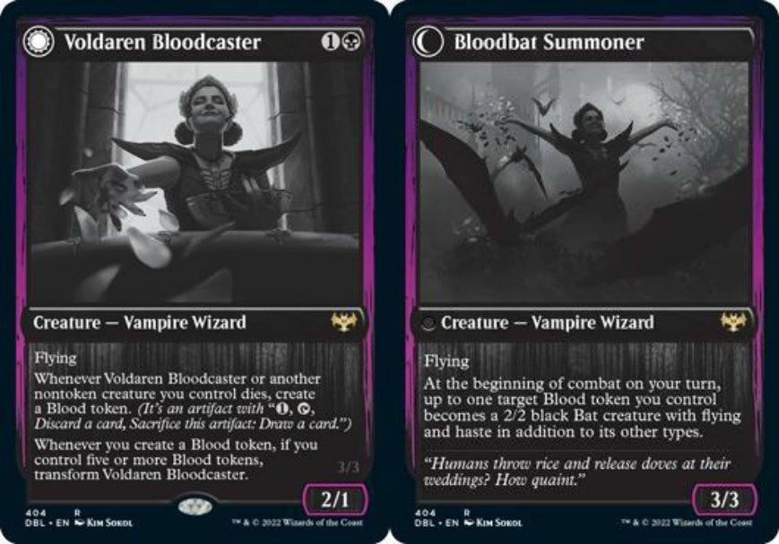 (英)ヴォルダーレンの投血士 / Voldaren Bloodcaster - 血コウモリの召喚士 / Bloodbat Summoner【DBL】 No.404