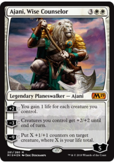 (英)【Foil】賢明な助言者、アジャニ / Ajani, Wise Counselor【M19】プレインズウォーカーデッキ収録 No.281