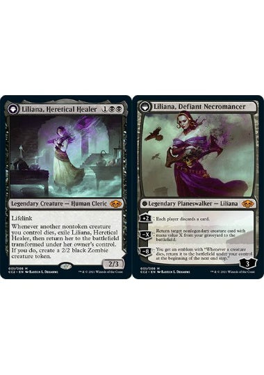 (英)【Foil】異端の癒し手、リリアナ / Liliana, Heretical Healer - 反抗する屍術師、リリアナ / Liliana, Defiant Necromancer【CC2】 No.001
