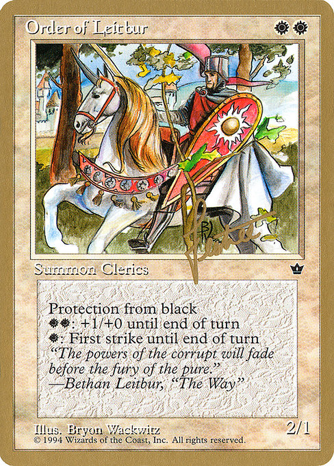 (英)Order of Leitbur【PTC】 (Bryon Wackwitz) (男性) ProTour NewYork Decks 1996 Bertrand Lestree 金枠 No.048