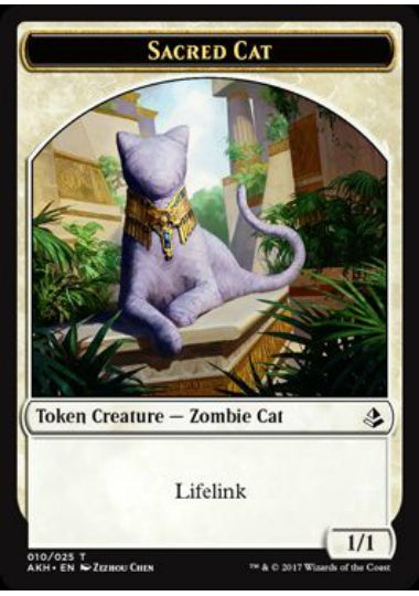 (英)聖なる猫トークン / Sacred Cat Token【AKH-TOKEN】 No.010